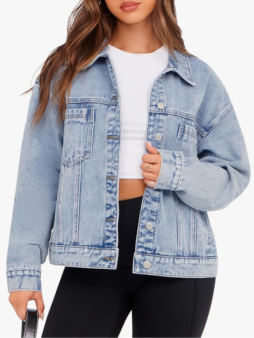 Light Wash Oversized Jean Jacket size M